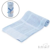 CBP51-B: Blue Cellular Cotton Roll Blanket